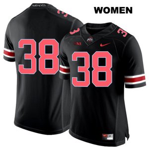 Women's NCAA Ohio State Buckeyes Javontae Jean-Baptiste #38 College Stitched No Name Authentic Nike Red Number Black Football Jersey SO20L85GZ